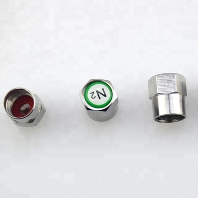 교체/수리 목적 녹색 N2 질소 로고 봉인 크롬 접착 타이어 밸브 줄기 캡