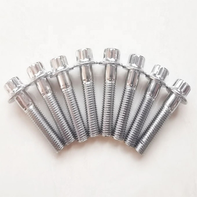 유니버설 스틸 크롬 플래티드 스플릿 림 어셈블리 볼트 M7 x 32mm 바퀴 디자인 없이 스타일 없이 추가 기능 없이