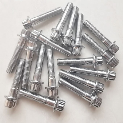 유니버설 스틸 크롬 플래티드 스플릿 림 어셈블리 볼트 M7 x 32mm 바퀴 디자인 없이 스타일 없이 추가 기능 없이