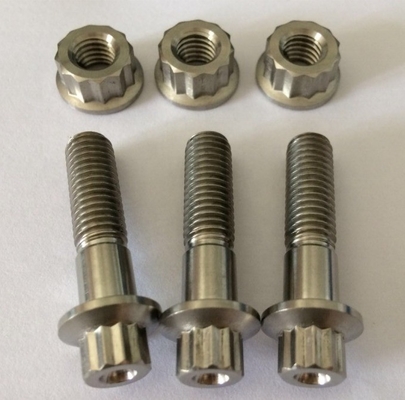 천연 마감 GR5 등급 티타늄 볼트 M8 x1.25x 32MM 화학 공장용 12점 플랜지 볼트