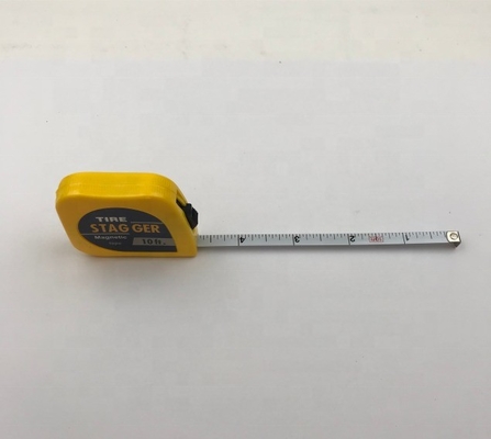 10 피트 타이어 스태거 테이프 측정 3 미터 블레이드 0.12mm 두께 자동차 산업용 가속 전환 노란색