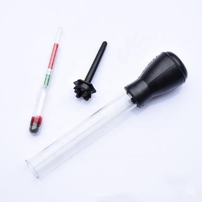 검은색과 빨간색 330mm/13&quot; 유리 고무 파이프 길이 산성 물 전해질의 신속한 검출을 위한 자동차 배터리 수소 측정기
