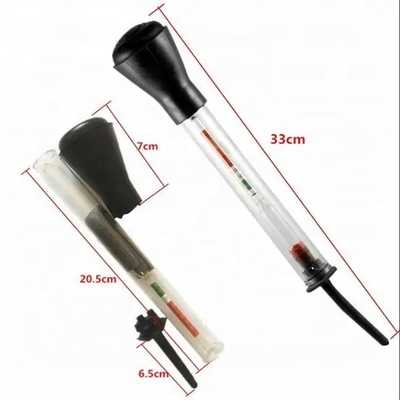 검은색과 빨간색 330mm/13&quot; 유리 고무 파이프 길이 산성 물 전해질의 신속한 검출을 위한 자동차 배터리 수소 측정기