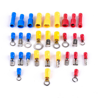 480pcs 단열 터미널 전기 크림 커넥터 엉덩이 스파드 링 포크 터미널 세트 키트