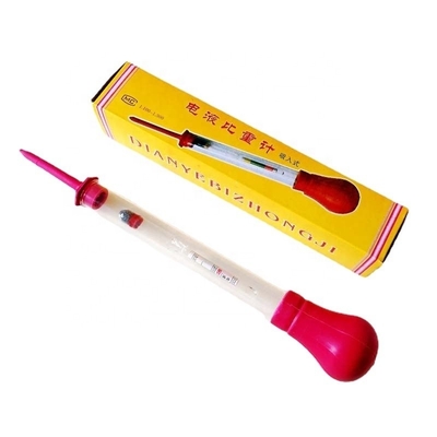 검은색과 빨간색 330mm/13&quot; 유리 고무 파이프 길이 산성 물 전해질의 신속한 검출을 위한 자동차 배터리 수소 측정기