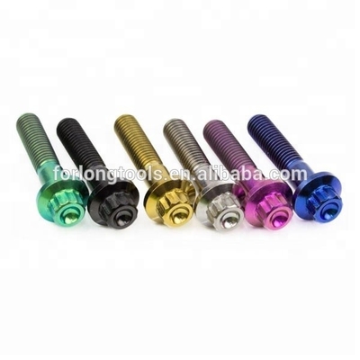 6AL-4V GR5 DIN 표준 M7*32 12점 플랜지 헤드 티타늄 스플릿 림 볼트 BBS 및 내구성 디자인