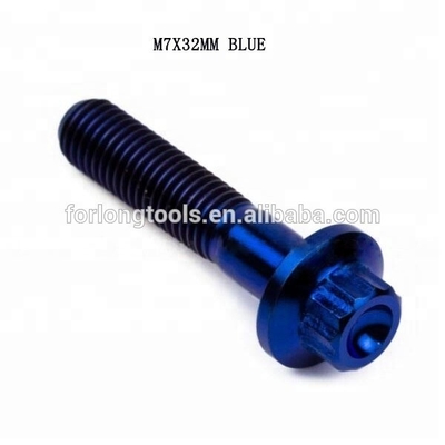 6AL-4V GR5 DIN 표준 M7*32 12점 플랜지 헤드 티타늄 스플릿 림 볼트 BBS 및 내구성 디자인