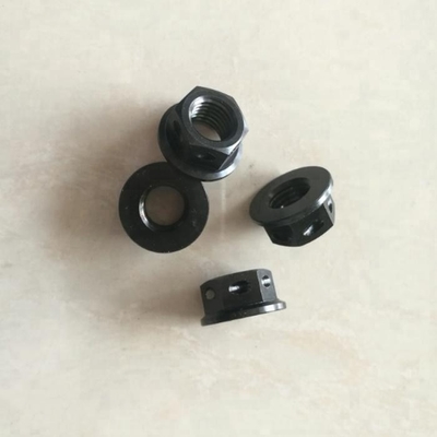 부식 내성 PVD 마감 M10 X 1.25 블랙 티타늄 헥스 플랜지 견과류 잠금 와이어 DIN 표준을 위해 구멍