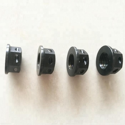 부식 내성 PVD 마감 M10 X 1.25 블랙 티타늄 헥스 플랜지 견과류 잠금 와이어 DIN 표준을 위해 구멍