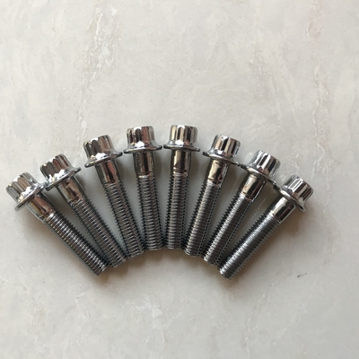 스프린트 카 12 PT BBS RS/RX 스플릿 림 볼트 M7 x 32 ISO 표준에 대한 크롬 접착장 안의 철도 볼트