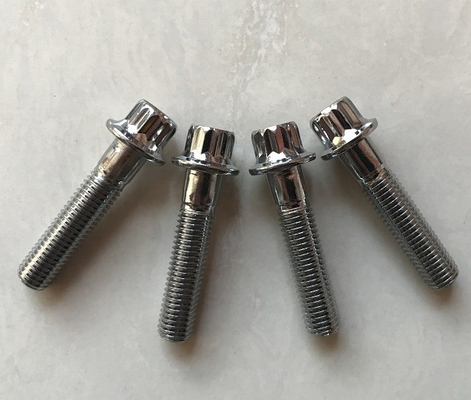 12 PT BBS RS/RX Split Rim Bolts M7 x 32 DIN 표준 성능에 대한 스틸 크롬 접착