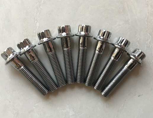 12 PT BBS RS/RX Split Rim Bolts M7 x 32 DIN 표준 성능에 대한 스틸 크롬 접착