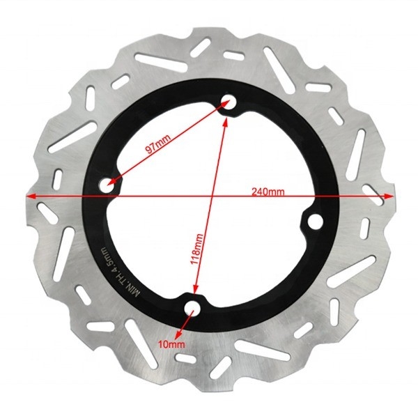 후면 위치 240mm Honda Racing Bike CB F 500 CB X 500 CBR R 500의 고정 디스크 브레이크 로터 부드럽고 조용한 브레이킹