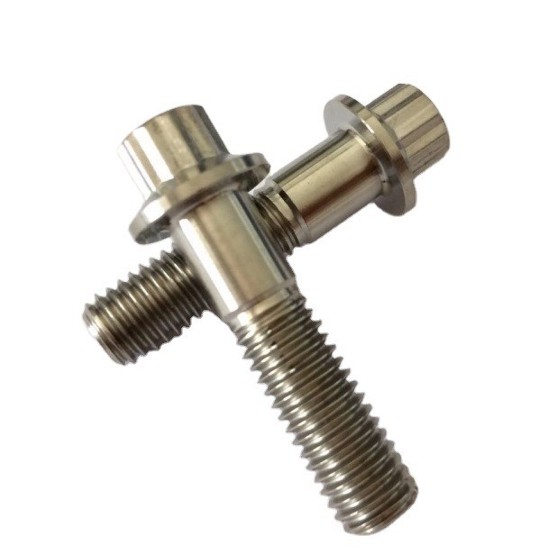 천연 마감 GR5 등급 티타늄 볼트 M8 x1.25x 32MM 화학 공장용 12점 플랜지 볼트